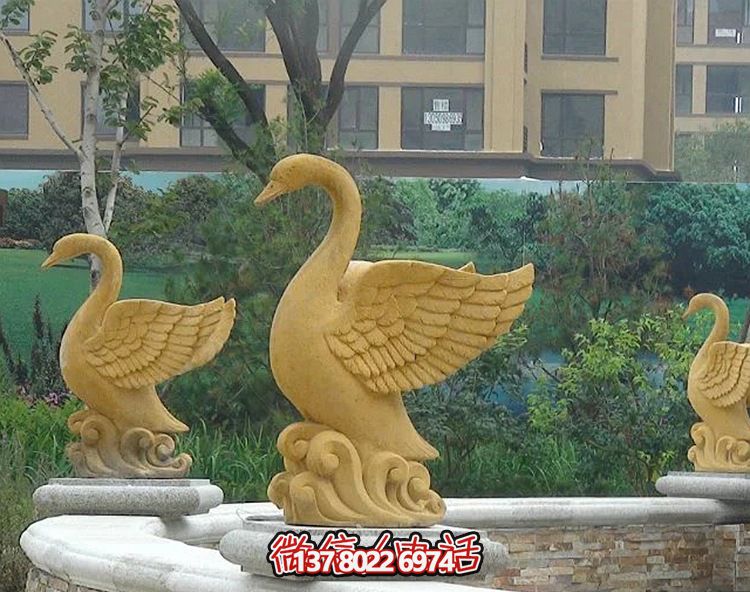 精美天鵝雕塑，唯美別墅景觀裝飾