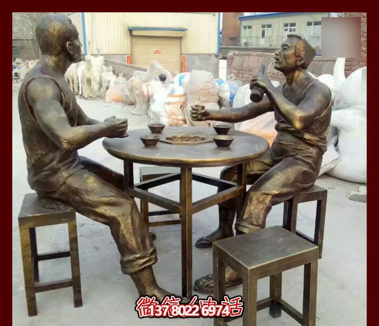 傳承文化，融入雕塑，銅雕人物給你一個古典的庭院別墅