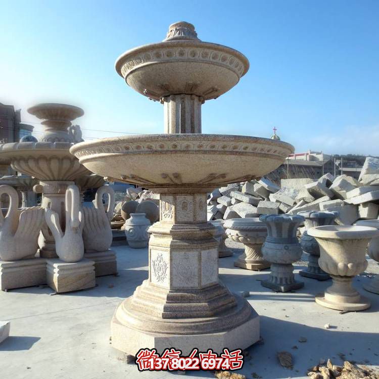 歐式黃銹石噴泉流水轉動球，點綴酒店會所景觀