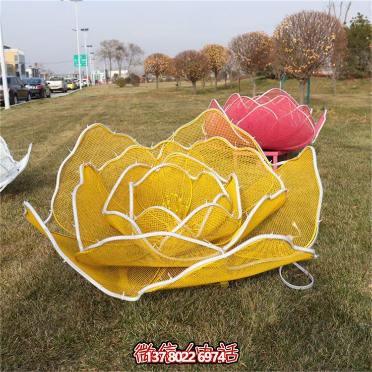 不銹鋼玫瑰花鏤空雕塑擺件，點綴戶外公園花園