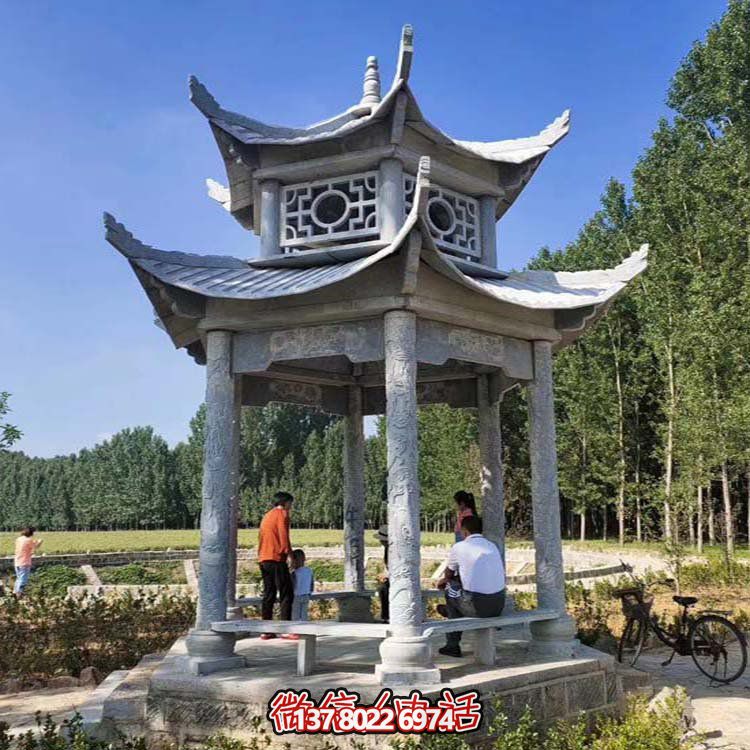 多層中式?jīng)鐾?，完美雕塑戶外公園