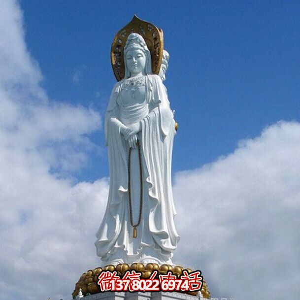 古老石雕觀音菩薩雕塑，景區大型面積景點