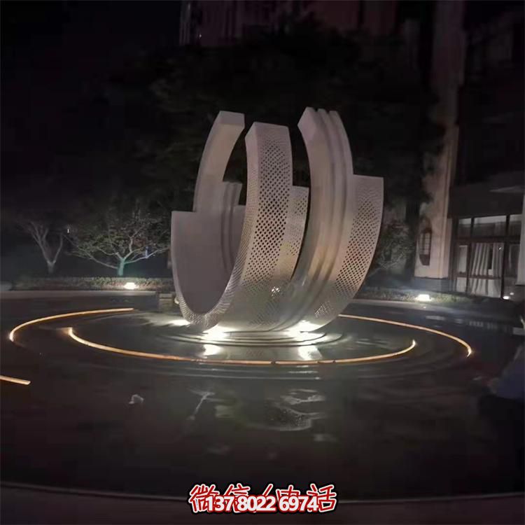 不銹鋼噴泉雕塑裝飾擺件，點綴售樓小區的美麗