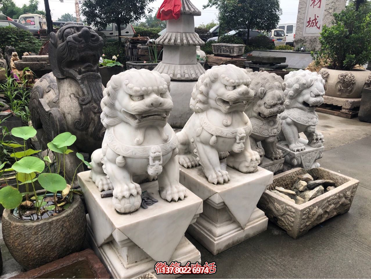 精美獅子雕塑，企業招財納福