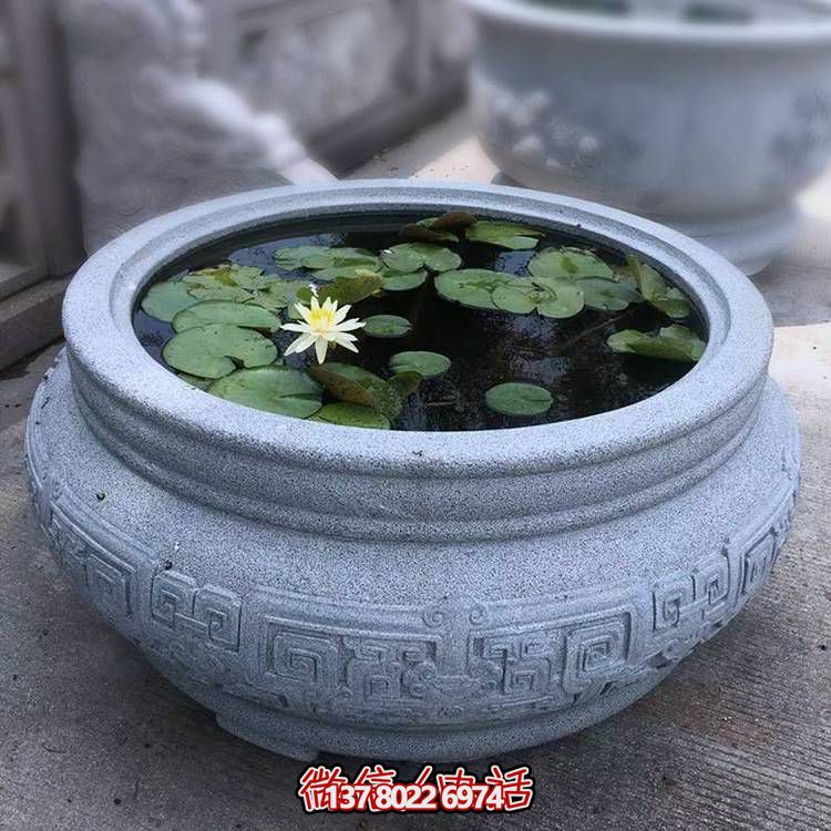 仿古大理石石雕魚缸，用藝術裝點你的生活