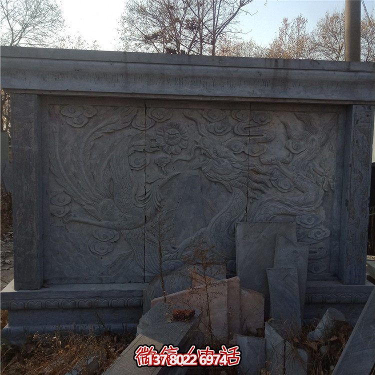 經(jīng)典中式庭院，清新山水浮雕照壁
