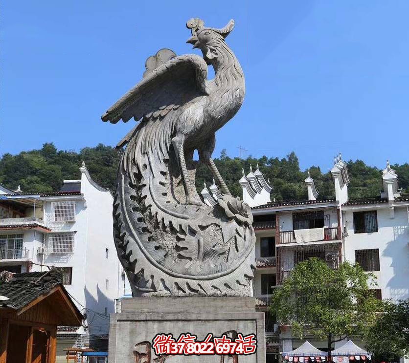 鳳凰雕塑，給公園帶來靈動之美