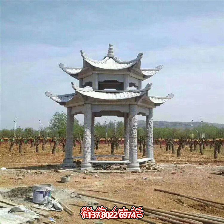 雙層雕塑涼亭，為景區(qū)、園林、戶外環(huán)境提供視覺美感