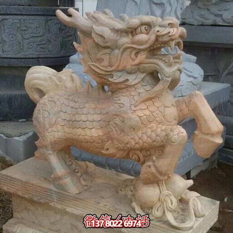 漢白玉獅子瑞獸石雕，給您的企業門前帶來吉祥福氣