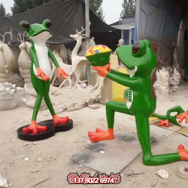 創意玻璃鋼青蛙雕塑，為景區帶來卡通新穎的景觀