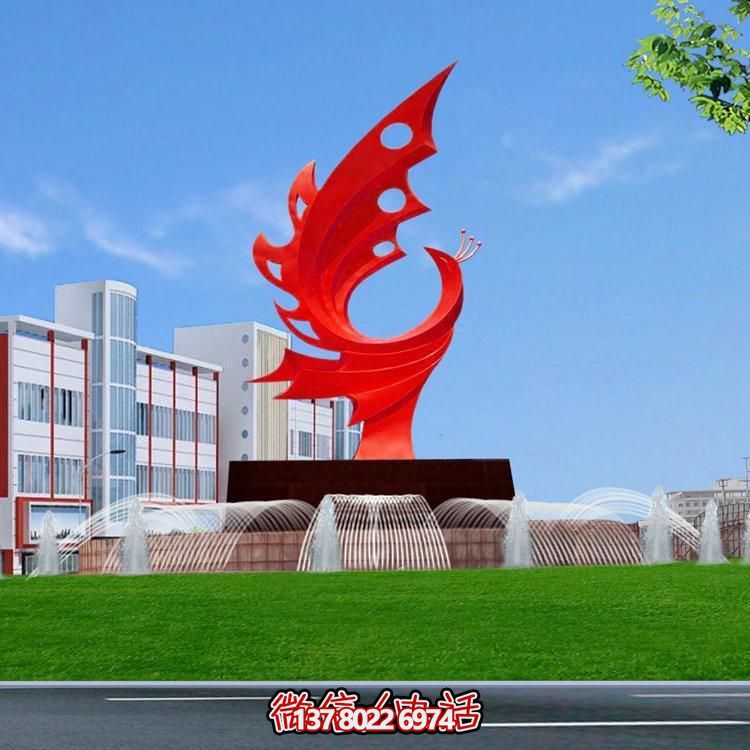 不銹鋼鳳凰標志擺件，凸顯企業形象
